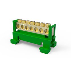 Barramento com suporte enerbras 7 furos verde - terra