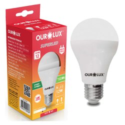 Lampada led pera ourolux branca 12w 6500k bivolt