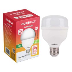 Lampada led alta potencia ourolux amarela 20w 3000k bivolt