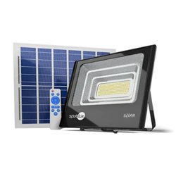 Refletor de led c/ painel solar spotlux 100w/6000k c/ controle remoto
