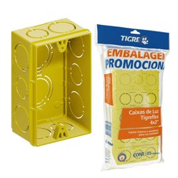 Caixa de luz retangular tigre amarela 4x2 - (m5)