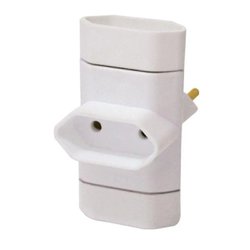 Pino adaptador com 3 saidas perlex 10a tipo t bipolar branco - 245