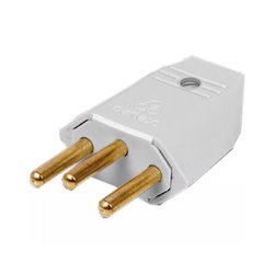 Pino macho tripolar perlex 10a cinza - 1043