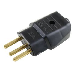 Pino macho tripolar perlex 10a preto - 1033