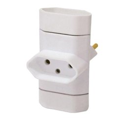 Pino adaptador com 3 saidas perlex 10a tipo t tripolar branco - 345