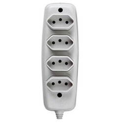 Tomada em barra quadrupla ilumi cinza 10a - 16340