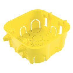 Caixa de luz para drywall tramontina amarela 4x4