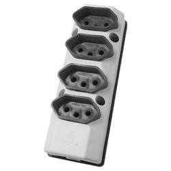 Tomada em barra quadrupla perlex cinza 20a - 2220/2