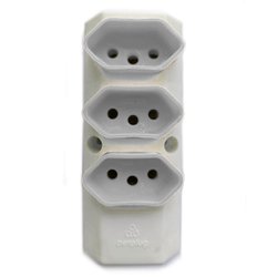 Tomada em barra tripla perlex branca 20a - 2120br