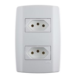 Tomada dupla slim ilumi 10a monobloco - 80120