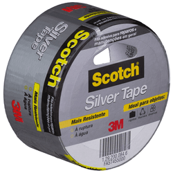 Fita adesiva silver tape multiuso 3m 45mm x 05m cinza