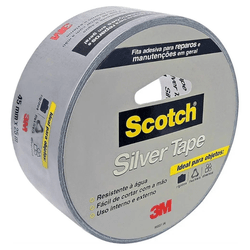 Fita adesiva silver tape multiuso 3m 45mm x 25m cinza