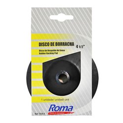 Disco de borracha para lixadeira roma 4.1/2 - sem velcro