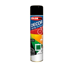 Tinta spray decor colorgin 360ml preto - 8701
