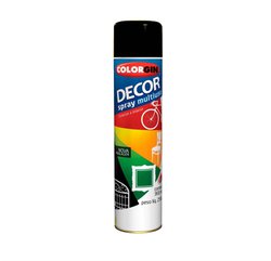 Tinta spray decor colorgin 360ml preto fosco - 8711