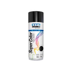 Tinta spray uso geral tekbond 350ml preto brilhante