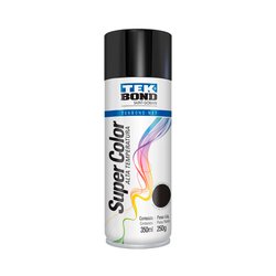 Tinta spray alta temperatura tekbond 350ml preto brilhante