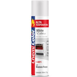 Tinta spray alta temperatura chemicolor 350ml branco fosco - 198