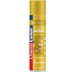 Tinta spray metalica chemicolor 400ml ouro classico - 187