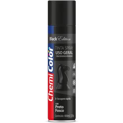 Tinta spray uso geral chemicolor 400ml preto fosco - 096