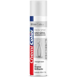 Tinta spray uso geral chemicolor 400ml branco brilhante - 95