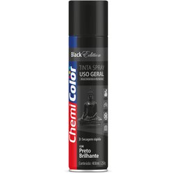 Tinta spray uso geral chemicolor 400ml preto brilhante - 092
