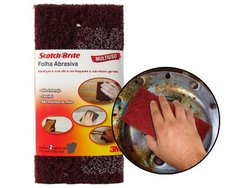 Folha de scotch brite 3m grossa marrom 110x225mm