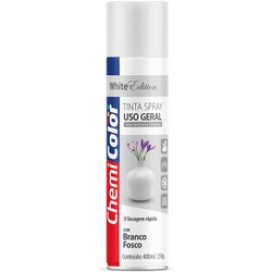 Tinta spray uso geral chemicolor 400ml branco fosco - 123