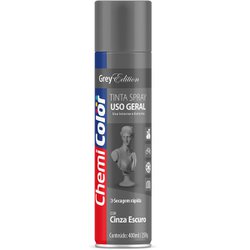 Tinta spray uso geral chemicolor 400ml cinza escuro - 196