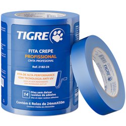 Fita crepe tigre 24mm x 50m azul