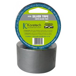 Fita adesiva silver tape multiuso koretech 48mm x 5m cinza