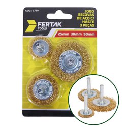 Escova de aco circular fertak kit com 3 pecas - 2790