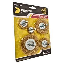 Escova de aco circular fertak kit com 5 pecas - 2791