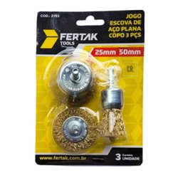 Escova de aco circular fertak kit com 3 tipos - 2793