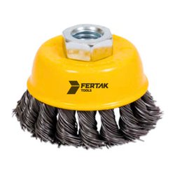 Escova de aco circular tipo copo fertak torcido m14 x 75mm - 2731
