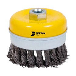 Escova de aco circular tipo taca fertak torcido m14 x 75mm - 2734