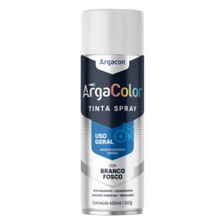 Tinta spray uso geral argacolor 400ml branco fosco