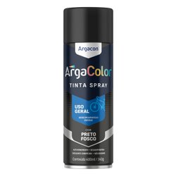 Tinta spray uso geral argacolor 400ml preto fosco