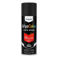 Tinta spray alta temperatura argacolor 400ml preto fosco