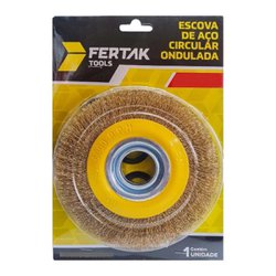 Escova de aco circular fertak 6 x 3/4 aco latonado