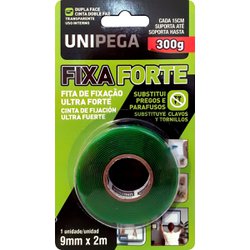 Fita dupla face gel fixa forte unipega 9mm x 2,0m
