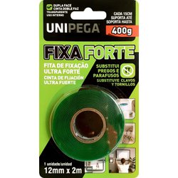 Fita dupla face gel fixa forte unipega 12mm x 2,0m
