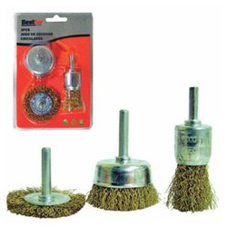 Escova de aco circular bestfer kit com 3 pecas