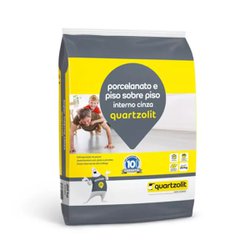 Argamassa para porcelanato quartzolit piso sobre piso cinza com 20kg