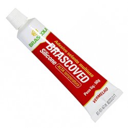 Silicone acetico brascoved vermelho 50g - alta temperatura