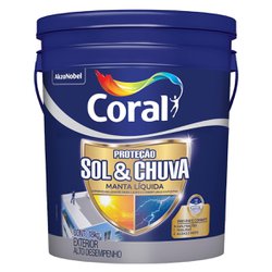 Impermeabilizante manta liquida acrilica coral sol e chuva balde 18kg branco