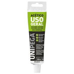 Silicone acetico unipega branco 50ml - bisnaga plastica