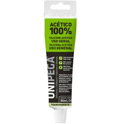 Silicone acetico unipega incolor 50ml - bisnaga aluminio