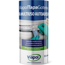 Veda fita tapa goteira viapol 30cm x 10m aluminio