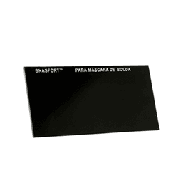 Vidro para mascara de solda brasfort 10 retangular escuro